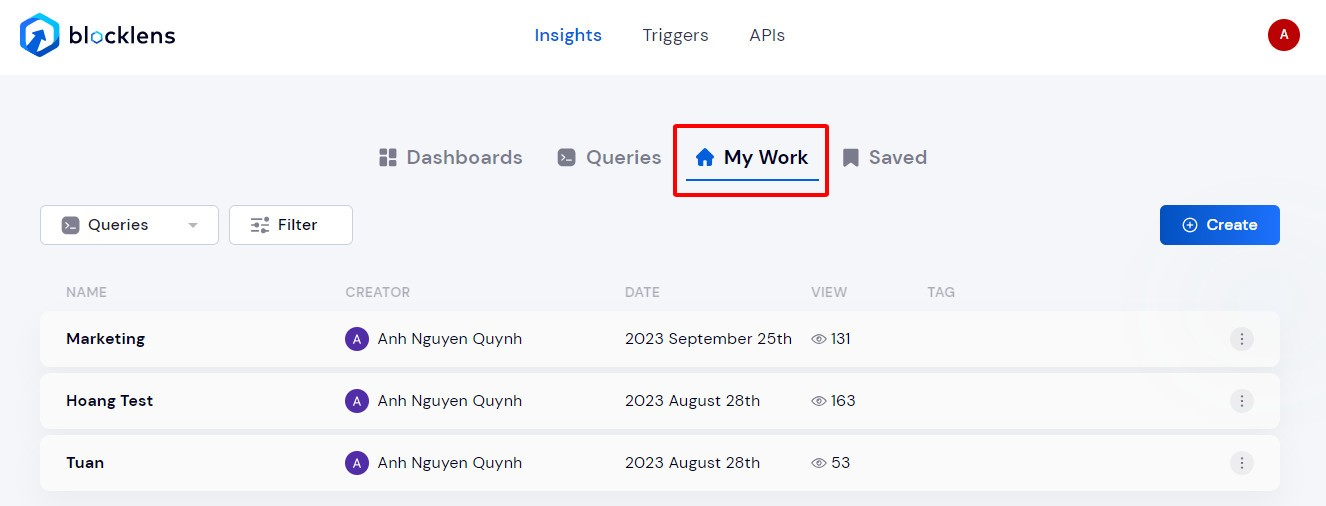 Navigate to the My Work